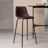 Nohr Barkruk 'Sherrika' Lederlook, kleur Bruin (zithoogte 75cm) - thumbnail