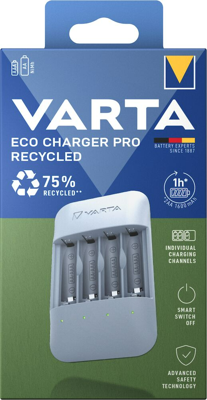 Batterijlader Varta Eco Charger Pro Recycled 4 Batterijen