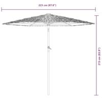 Parasol met stalen paal 223x223x213 cm bruin - thumbnail