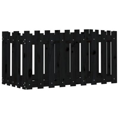 VidaXL Plantenbak verhoogd hekontwerp 100x50x50 cm grenenhout zwart
