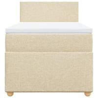 Boxspring met matras stof crèmekleurig 100x200 cm - thumbnail