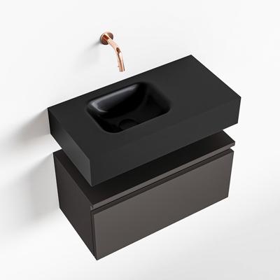 MONDIAZ ANDOR 60cm toiletmeubel dark grey. LEX 60cm wastafel urban links geen kraangat MONDIAZ ANDOR 60cm toiletmeubel dark grey. LEX 60cm wastafel urban links geen kraangat