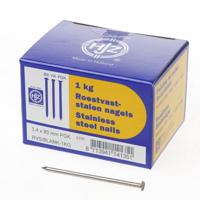 RVS nagels plat geruite kop 3.4 x 80mm 1kg - thumbnail