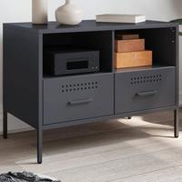 Tv-meubel 68x39x50,5 cm staal antracietkleurig - thumbnail