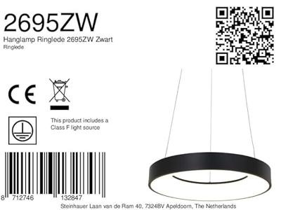 Steinhauer Hanglamp Ringlede Ø 48 cm 2695 zwart