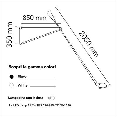 Flos 265 Wandlamp - Zwart Flos 265 Wandlamp - Zwart