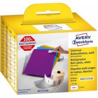 Avery-Zweckform Rol met etiketten Compatibel vervangt DYMO 11354, S0722540 57 x 32 mm Papier Wit 1000 stuk(s) Weer verwijderbaar Universele etiketten AS0722540 - thumbnail