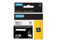 Labeltape DYMO IND RHINO 18765 Polyester Tapekleur: Wit Tekstkleur:Zwart 19 mm 5.5 m - thumbnail
