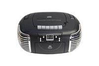 GPO Retro PCD299BLA Boombox CD, radio en cassette zwart / zilver - thumbnail
