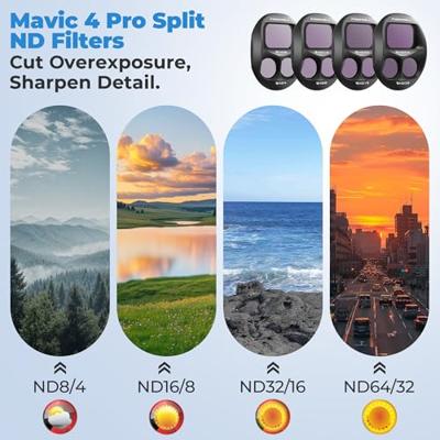 Freewell DJI Mavic 4 Pro Split Filters All Day - 8 Pack