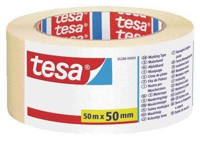 Afplaktape tesa economy 50mmx50m creme | 6 stuks