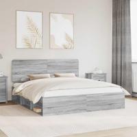 Bedframe Grijs Sonoma 180 x 200 cm Massief grenenhout - thumbnail