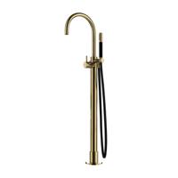 Hotbath Cobber Badkraan Vloermontage Gepolijst Messing CB077 - thumbnail