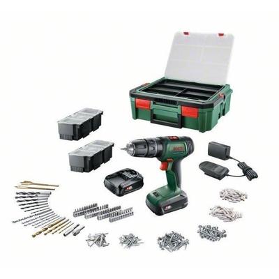 Bosch UniversalDrill 18 boormachine (2 accu's 1,5Ah + SystemBox + 241 accessoires) - thumbnail