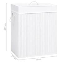 VidaXL Wasmand met 2 vakken 100 l bamboe wit - thumbnail