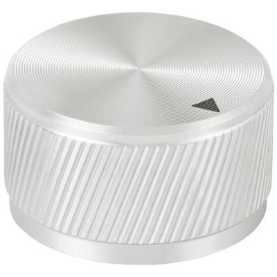 TRU COMPONENTS TC-11613820 Draaiknop Met knopmarkering Zilver (Ø x h) 30 mm x 17 mm Aluminium 1 stuk(s)