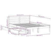 Bedframe zonder matras massief grenenhout wit 140x190 cm - thumbnail