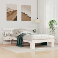 Bedframe met hoofdeinde Wit 80 x 200 cm Massief grenenhout - thumbnail