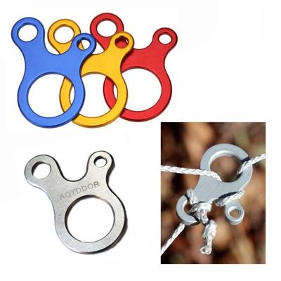 10 STKS camping tent snoer touw bevestiger karabijnhaak hanger Tightener wind touw gespen (zilver)