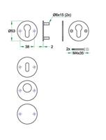 Sleutelrozet paar SF rvs mat SL - thumbnail