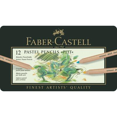Faber Castell FC-112112 Pastelpotlood Faber-Castell Pitt Metalen Etui A 12 Stuks