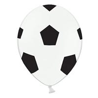 Voetbal Ballonnen Puur wit 30cm (6st) - thumbnail