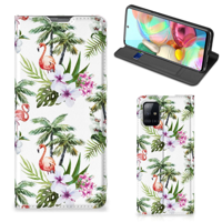 Samsung Galaxy A71 | Hoesje maken | Flamingo Palms - thumbnail