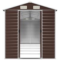 Tuinschuur 191x555x198 cm gegalvaniseerd staal bruin - thumbnail