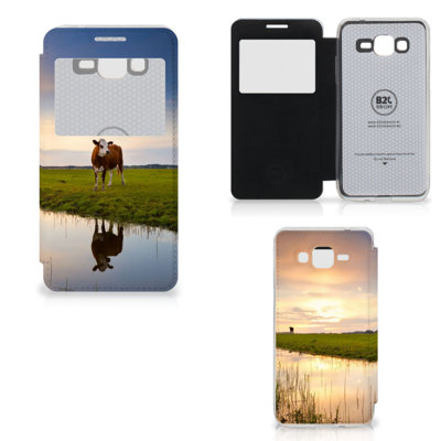 Samsung Galaxy Grand Prime Telefoonhoesje met Pasjes Koe Samsung Galaxy Grand Prime Telefoonhoesje met Pasjes Koe