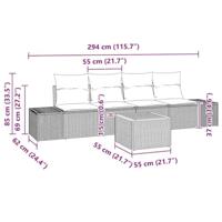 Tuinbankenset met opslag 5 pcs Beige en Crème poly rattan - thumbnail