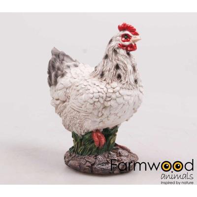Farmwood Animals Tuinbeeld kip met kuiken wit 15x11x20cm