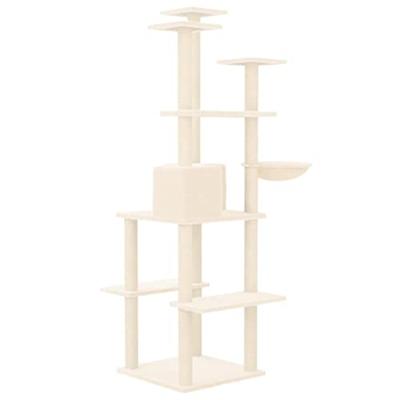 VidaXL Kattenmeubel met sisal krabpalen 167 cm crèmekleurig