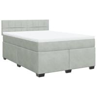 Boxspring met matras fluweel lichtgrijs 160x200 cm - thumbnail