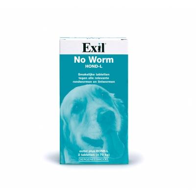 No Worm Exitel Plus XL voor honden vanaf 17,5 kg 2 tabletten