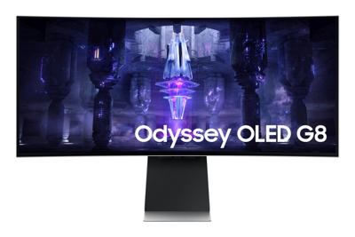 Samsung Odyssey OLED G8 Gaming Monitor S34BG850SU, 34 inch, OLED-paneel, UWQHD-resolutie, FreeSync Premium, 0,03 ms responstijd, vernieuwingssnelheid 175 Hz