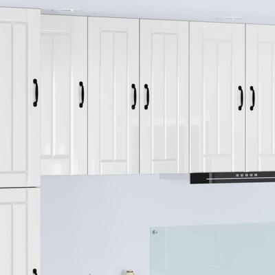 Keukenkast 2 pcs Hoogglans wit 30 x 31 x 80 cm Bewerkt hout