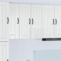 Keukenkast 2 pcs Hoogglans wit 30 x 31 x 80 cm Bewerkt hout - thumbnail