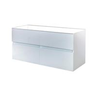 Onderkast Best Design Bora Greeploos 120cm 4 Laden Glans Wit (Excl. wastafel) - thumbnail