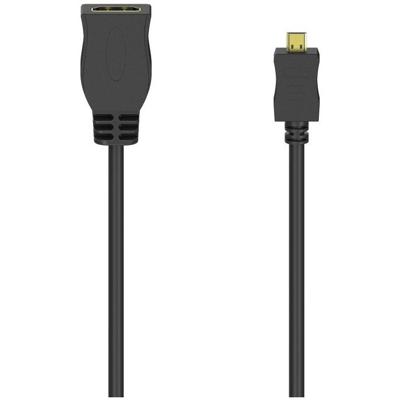 Hama 00205168 HDMI Adapterkabel [1x HDMI-bus - 1x HDMI-stekker D micro] Zwart 10 cm