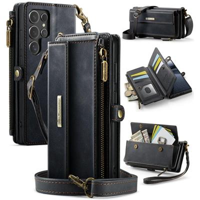 Caseme Samsung Galaxy S25 Ultra hoesje - portemonnee tasje - Zwart