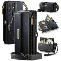 Caseme Samsung Galaxy S25 Ultra hoesje - portemonnee tasje - Zwart - thumbnail