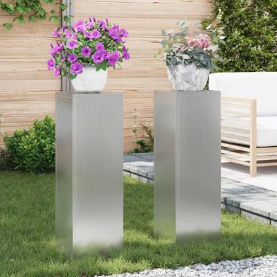 Plantenstandaard 2 pcs Zilver 24 x 24 x 75 cm