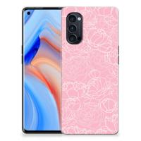 OPPO Reno4 Pro 5G TPU Case White Flowers - thumbnail