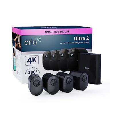 ARLO Ultra 2 Spotlight 4cam Kit black VMS5440B-200EUS IP-Bewakingsset WiFi Met 4 cameras 3840 x 2160 Pixel