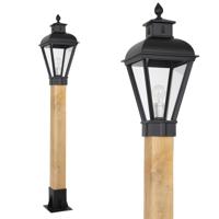 Tuinlamp Vondel WOOD Sokkel buitenlamp zwart - thumbnail