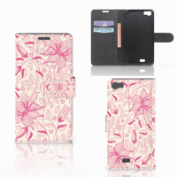 Wiko Lenny Hoesje Pink Flowers - thumbnail