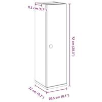 Badkamerkast met rolhouder 20,5x22x72 cm artisanaal eikenkleur - thumbnail