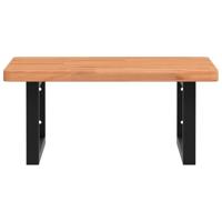 Badkamer wandschap staal en massief beukenhout - thumbnail