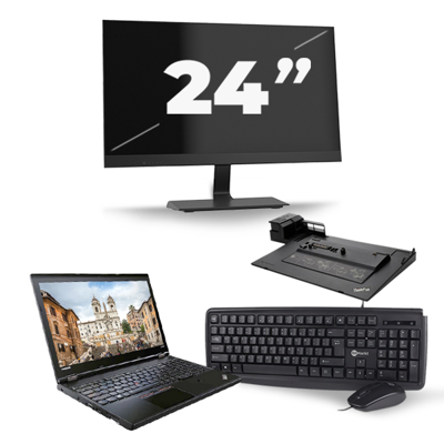 Lenovo ThinkPad L560 - Intel Core i5-6e Generatie - 15 inch - 8GB RAM - 256GB SSD - Windows 11 + 1x 24 inch Monitor