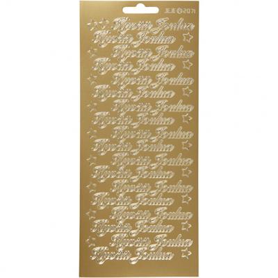 Creativ Company Stickers, hyvää joulua, vel 10x23 cm, goud, 1 vel